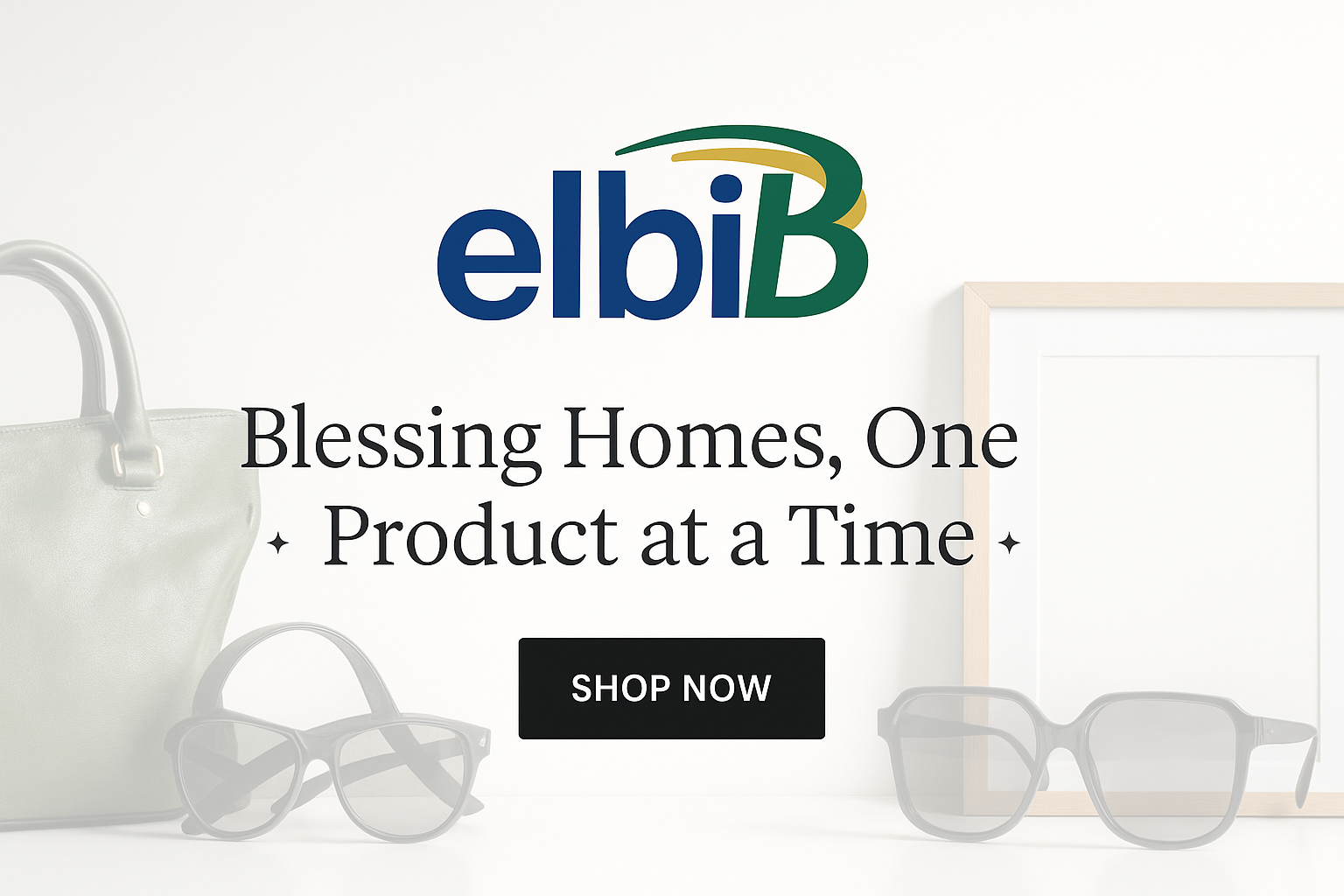 βelbiB Connections homepage banner with logo and slogan Blessing Homes, One Product at a Timeβ