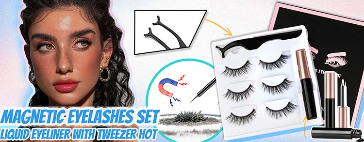 Magnetic Eyelashes Kit – 5 Reusable Styles + Tweezers - elbiB Connections 