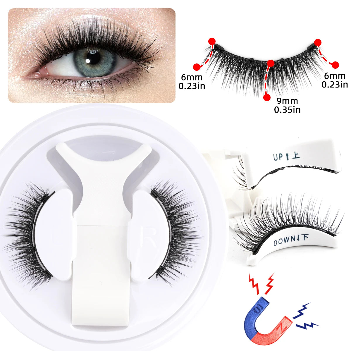 Magnetic Eyelashes Kit – 5 Reusable Styles + Tweezers - elbiB Connections 