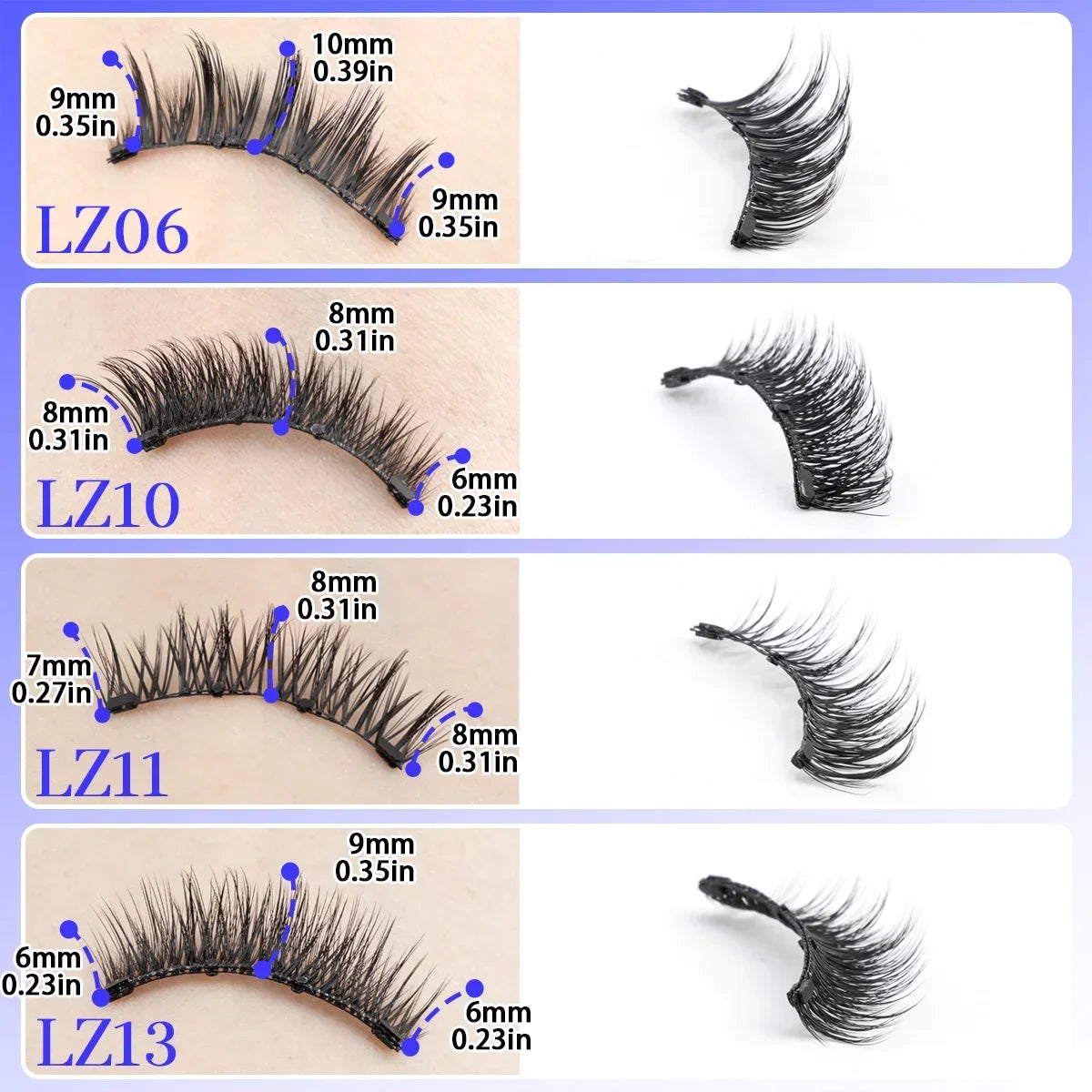 Magnetic Eyelashes Kit – 5 Reusable Styles + Tweezers - elbiB Connections 