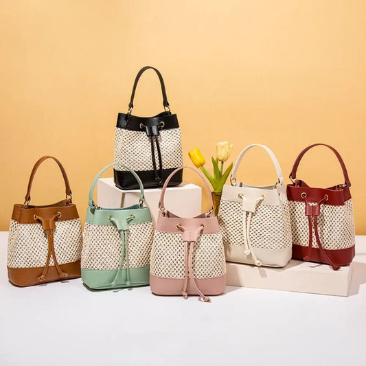 “Summer Straw Tote Bag – Large Capacity Beach Handbag” - elbiB Connections 
